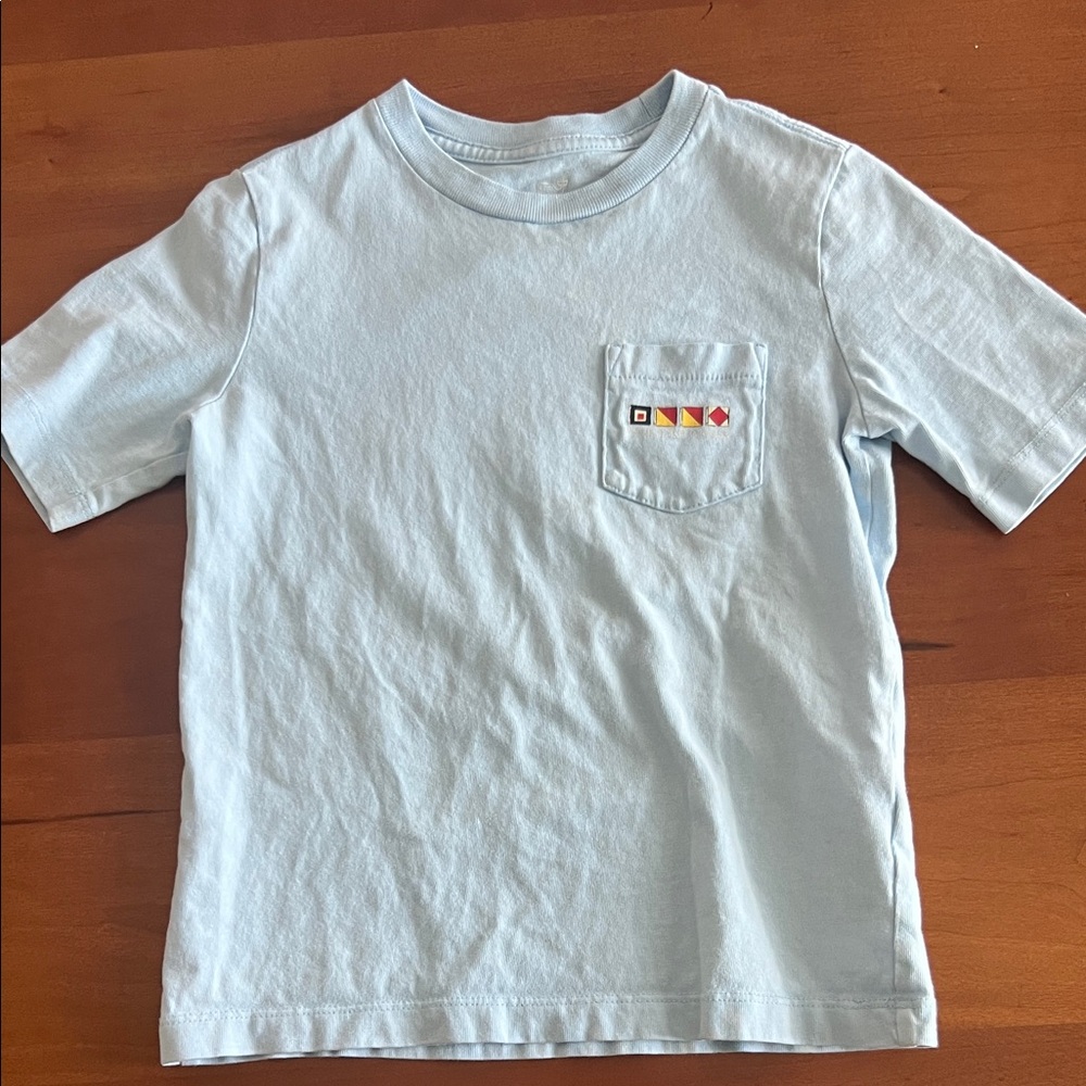 Vineyard Vines Kids Light Blue Tee with Pocket